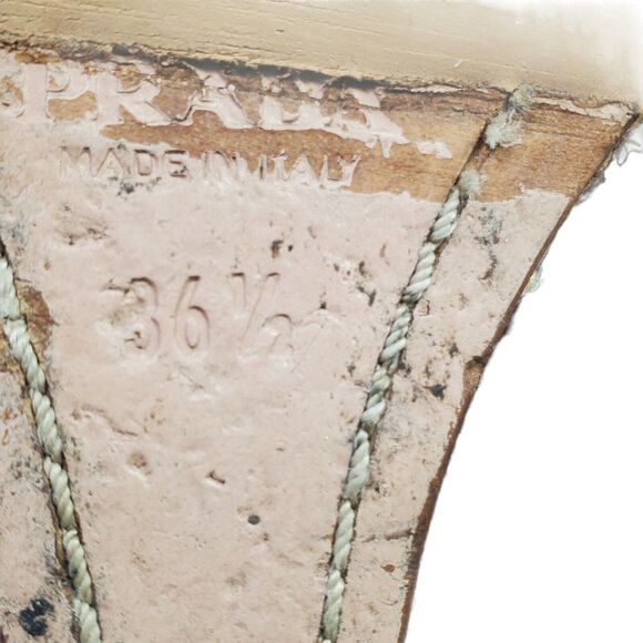 Prada Red Patent Leather Wedge Peep Toe Heels Women Shoe 36.5 US 6.5 - Picture 11 of 12